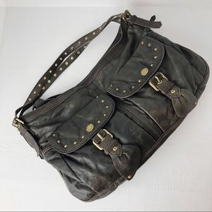 Marc Jacobs Large Studded Leather Hobo Bag
